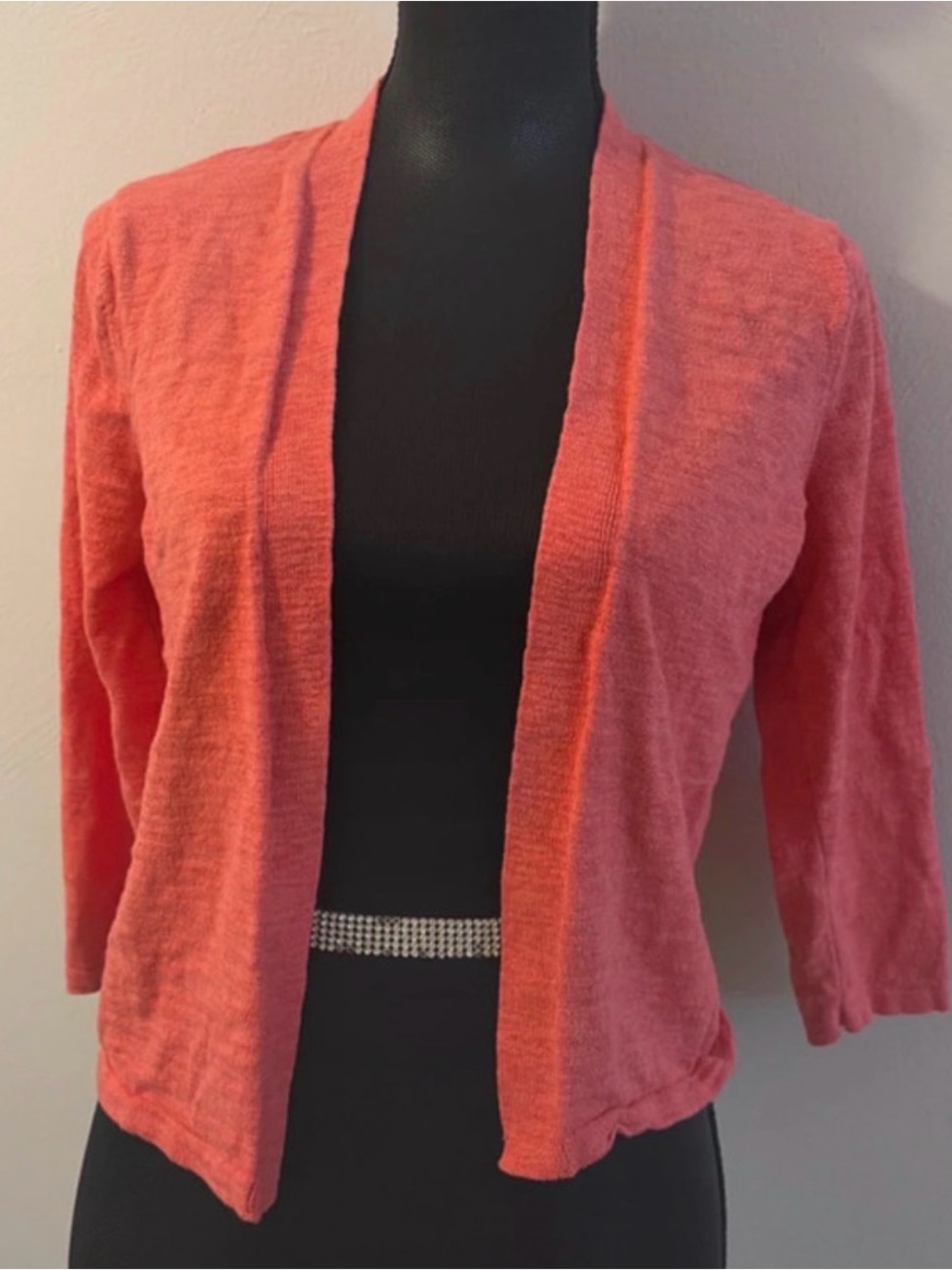 croft & barrow Coral Open-Front Knit Cardigan